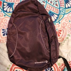 Merrell EUC sling bag backpack purple